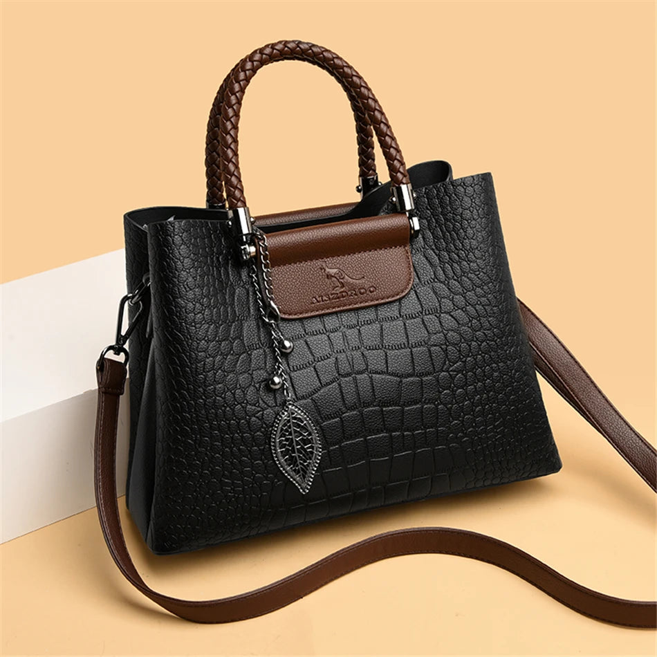 Vintage-inspired leather handbag