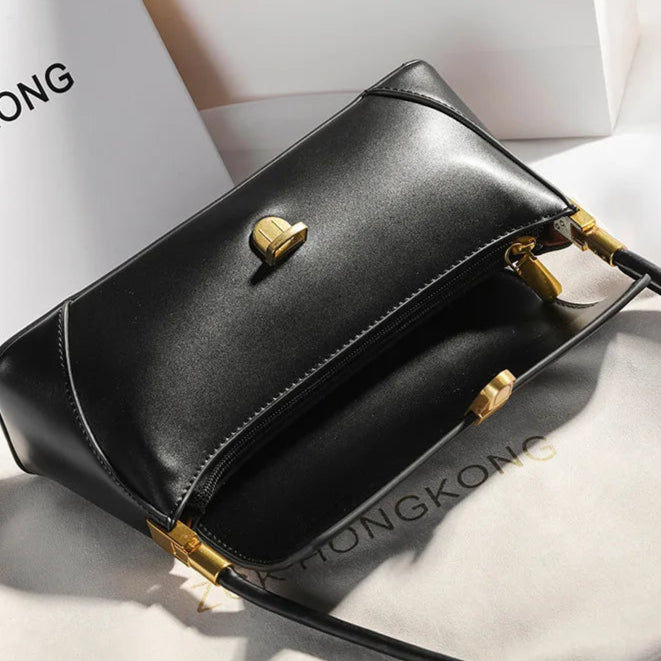 Soft leather shoulder handbag