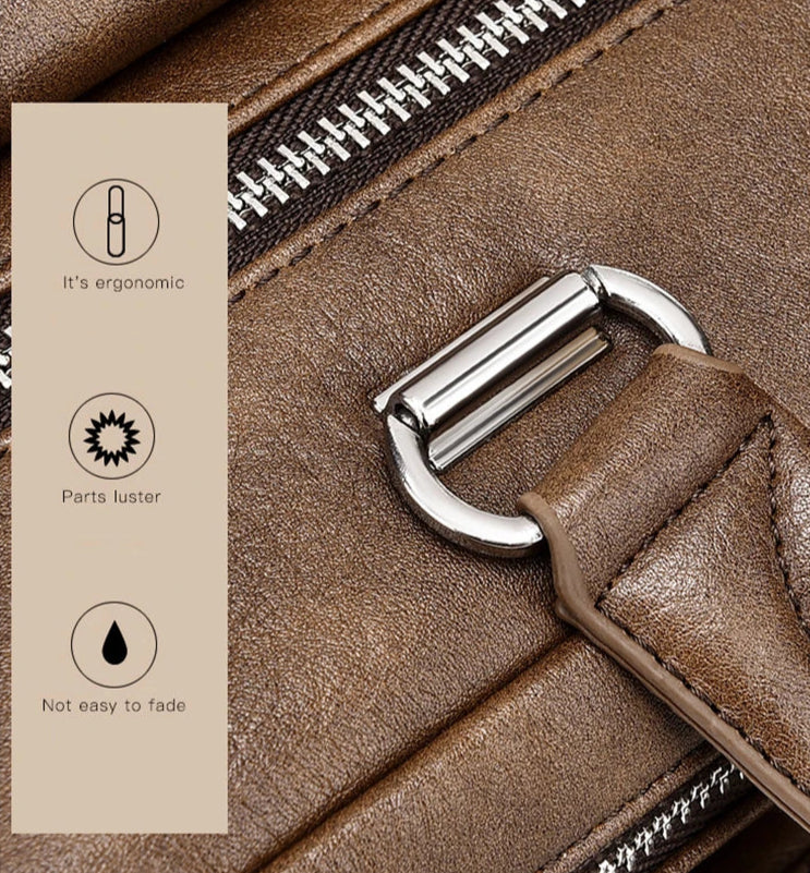 Classic leather briefcase for men