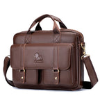 Vintage leather laptop briefcase