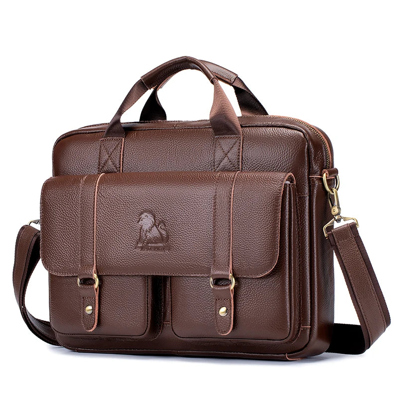 Vintage leather laptop briefcase