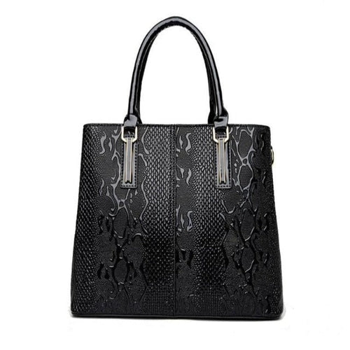 Amblot Aligator black leather shopper handbag