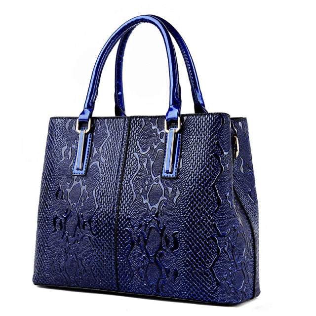 Amblot Aligator blue leather shopper handbag