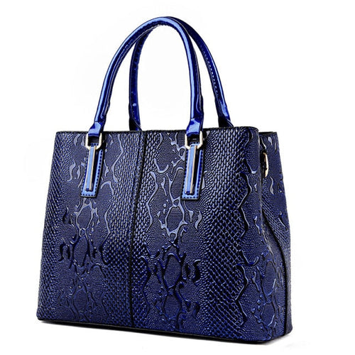 Amblot Aligator blue leather shopper handbag