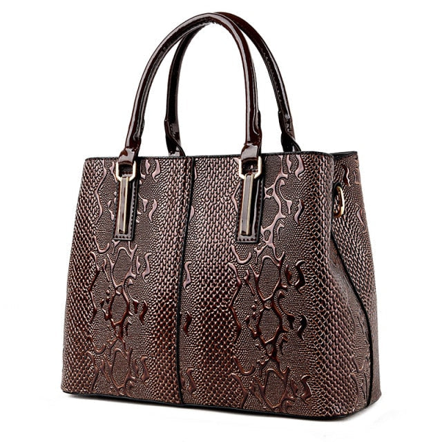 Amblot Aligator brown leather shopper handbag
