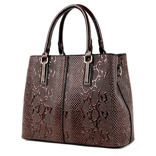 Amblot Aligator brown leather shopper handbag