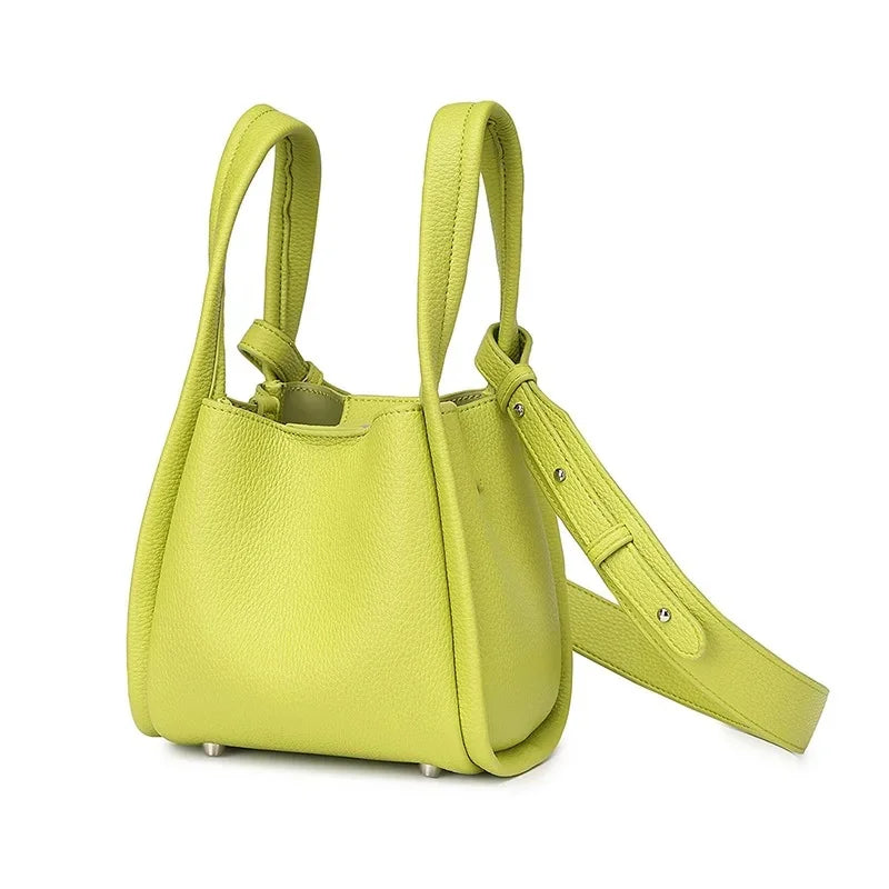 Amblot Apple green Square leather shoulder bag