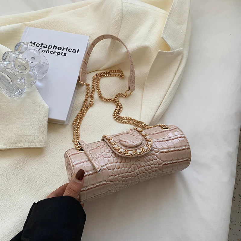 Amblot Apricot Petite leather handbag for nights out