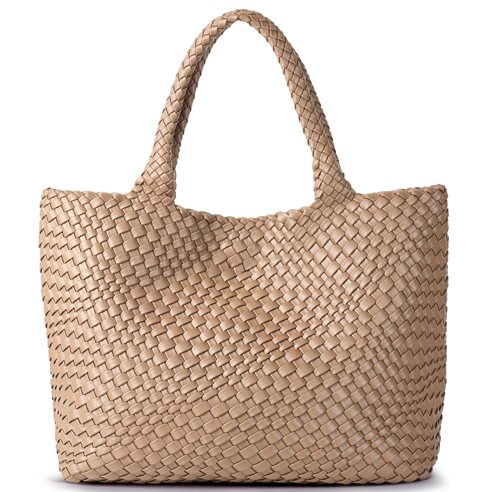 Amblot Apricot Trendy leather tote bag