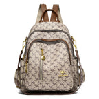 Amblot Beige and light brown Modern leather backpack for women