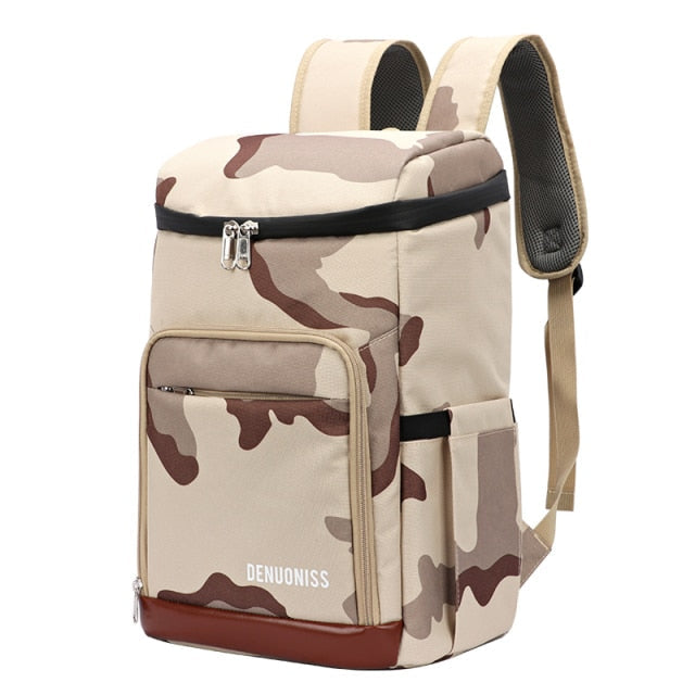 Amblot Beige camo cooler backpack