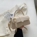 Amblot Beige Compact leather sling bag for daily essentials
