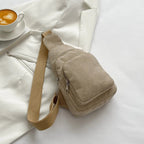 Amblot Beige Corduroy crossbody bag
