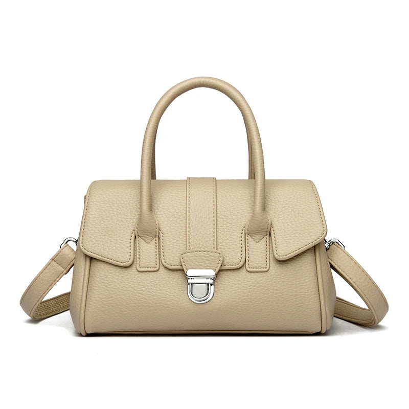 Amblot Beige Designer-inspired leather handbag