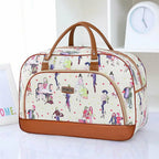 Amblot Beige Elegant women's leather duffle bag