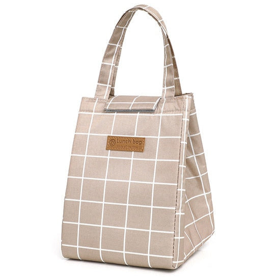 Amblot Beige insulated lunch tote bag