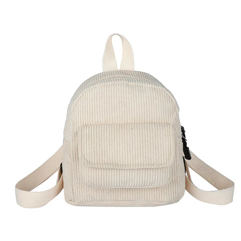 Amblot Beige Mini corduroy backpack