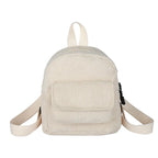 Amblot Beige Mini corduroy backpack