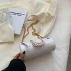 Amblot Beige Petite leather handbag for nights out