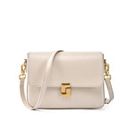Amblot Beige Retro style leather crossbody bag