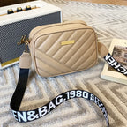 Amblot Beige Small leather crossbody sling bag