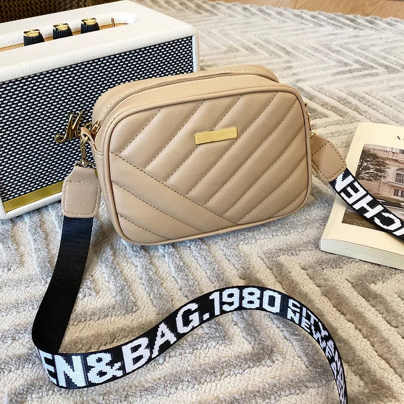 Amblot Beige Small leather crossbody sling bag