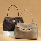 Amblot Beige Timeless suede handbag