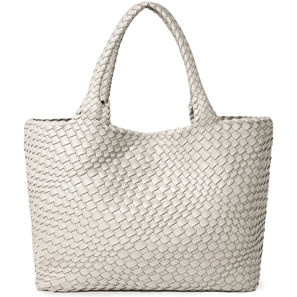 Amblot Beige Trendy leather tote bag