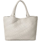 Amblot Beige Trendy leather tote bag