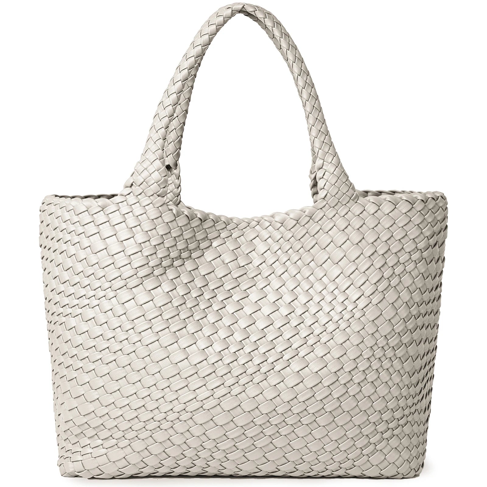 Amblot Beige Trendy leather tote bag