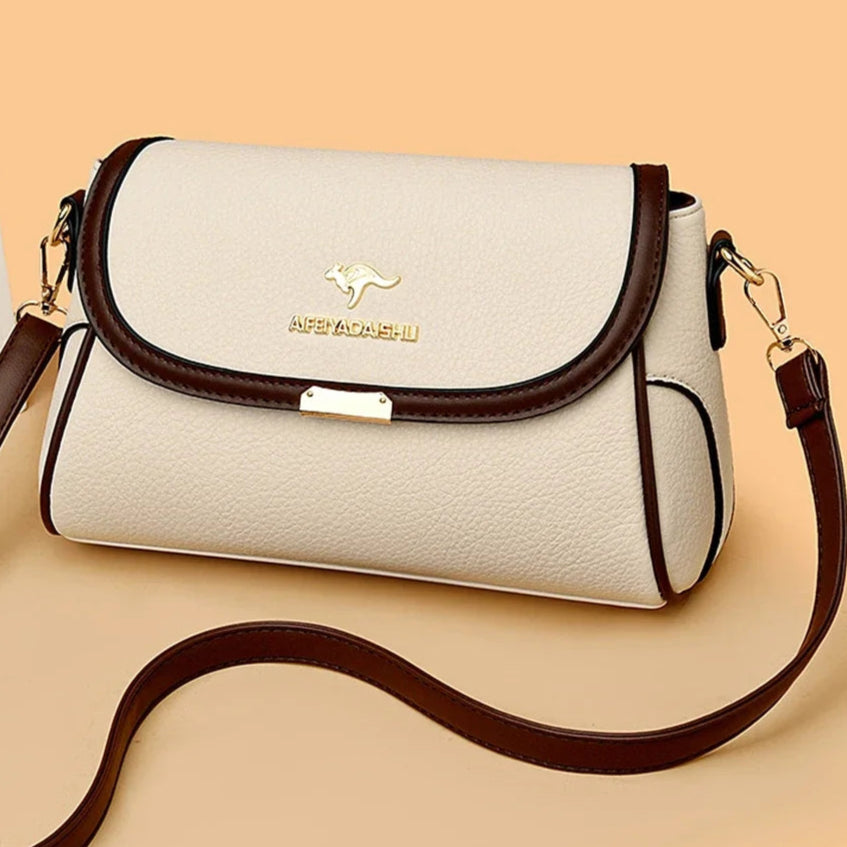 Amblot Beige Versatile leather crossbody bag