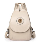 Amblot Beige Women’s leather knapsack
