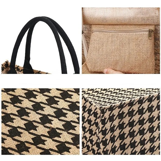 Amblot Beige woven shopper bag