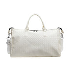 Amblot Beige Zip-top leather overnight duffle bag