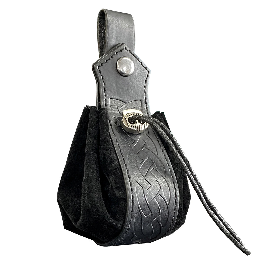Amblot Black 1 Medieval leather coin pouch