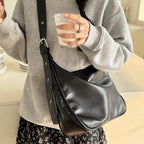 Amblot Black 2 Large leather hobo bag