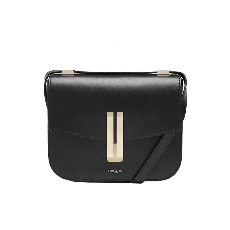 Amblot Black / 23x18x7cm Small structured leather crossbody bag