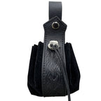 Amblot Black 4 Medieval leather coin pouch
