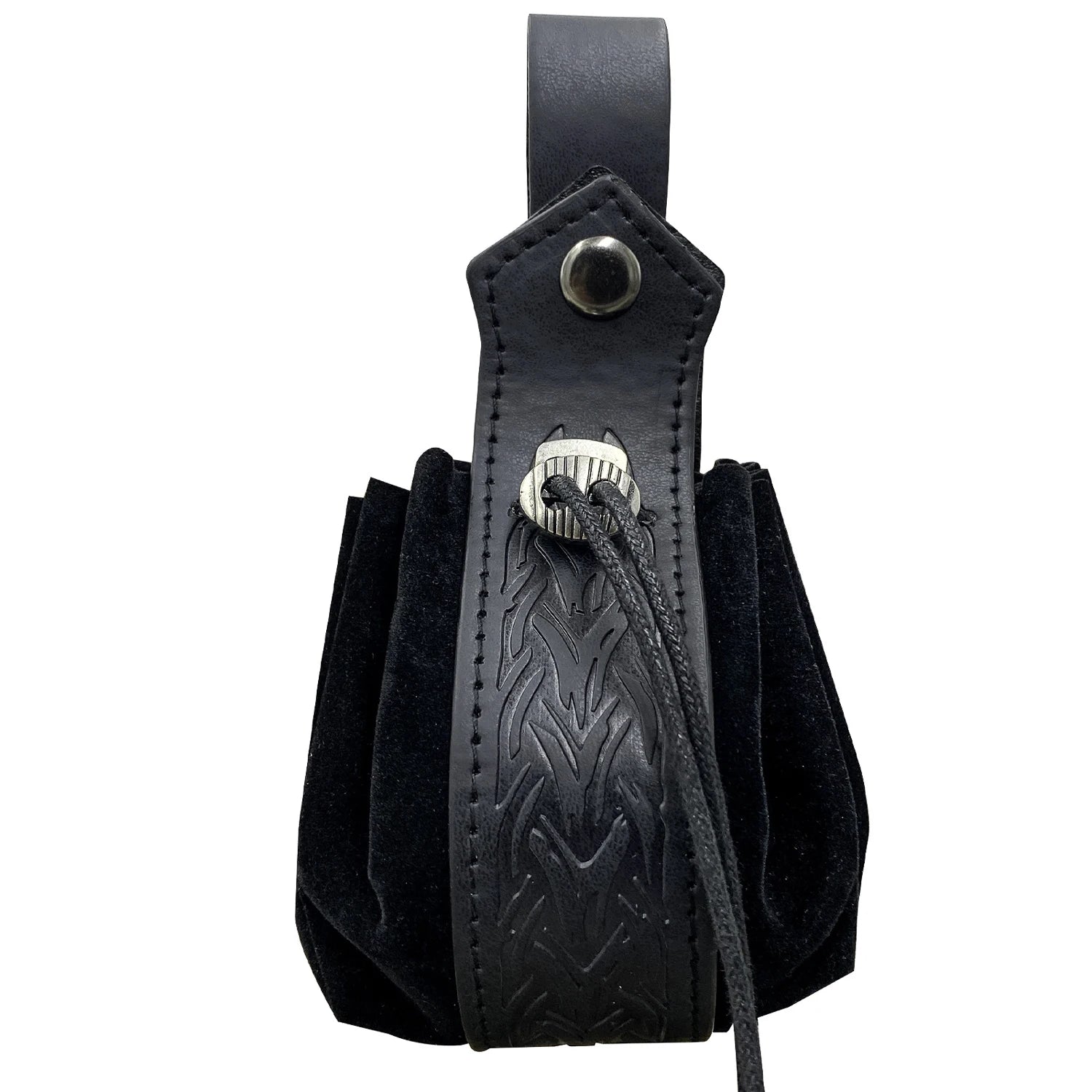 Amblot Black 4 Medieval leather coin pouch