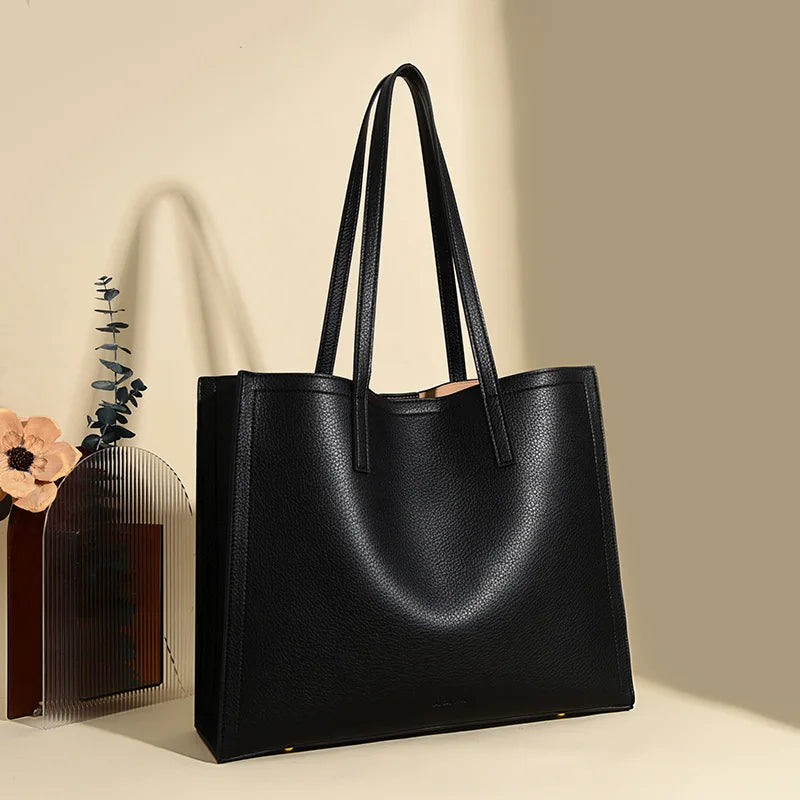 Amblot Black Casual leather tote bag for women