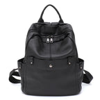 Amblot Black Chic leather backpack with front zipper