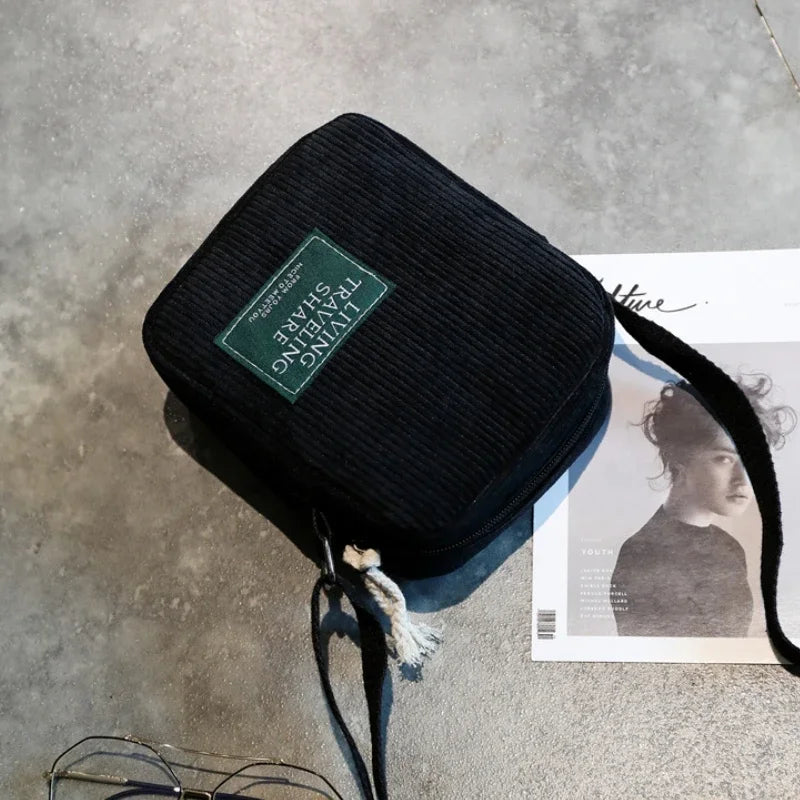 Amblot Black Classic corduroy crossbody bag
