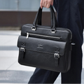 Amblot Black Classic leather briefcase for men