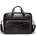 Amblot Black Classic leather laptop bag