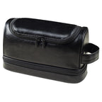 Amblot Black Classic leather toiletry bag for men