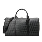 Amblot Black Classic leather weekender duffle bag