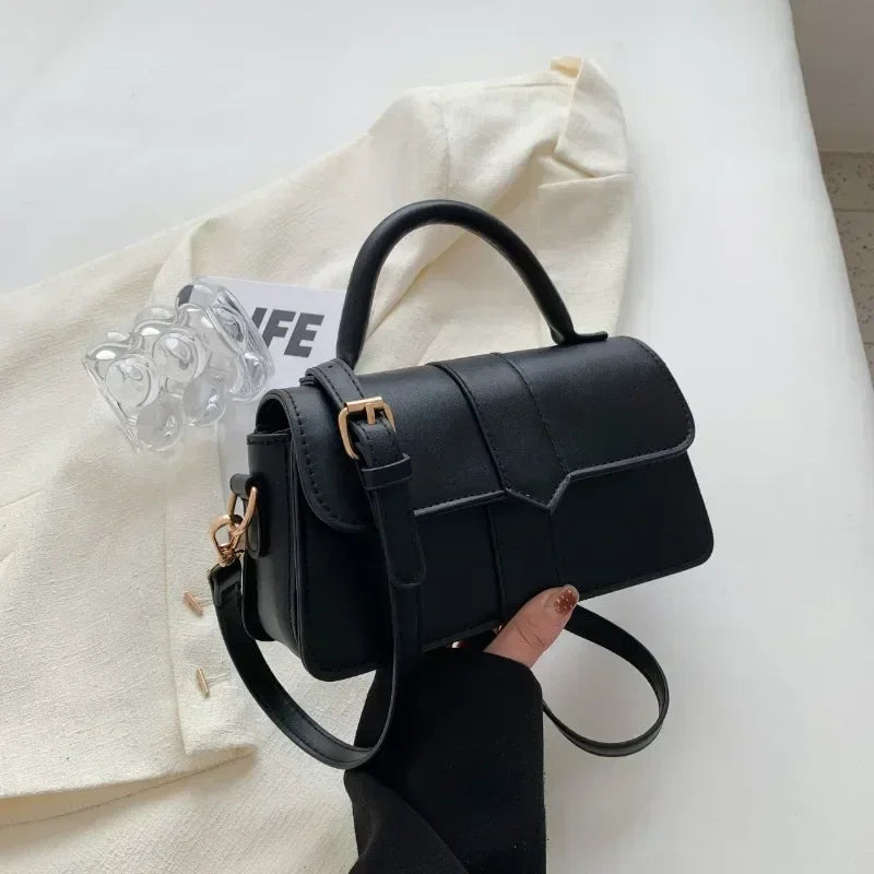 Amblot Black Compact leather sling bag for daily essentials