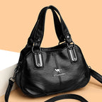 Amblot Black Crossbody leather hobo bag