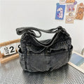 Amblot Black Denim top-handle handbag