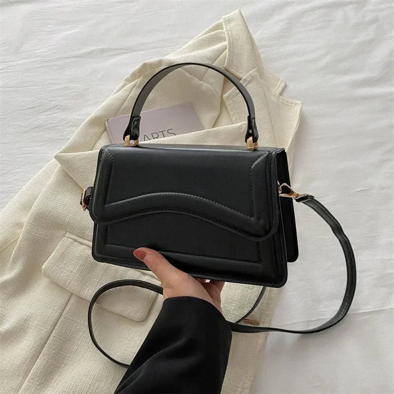 Amblot Black Elegant small leather crossbody bag